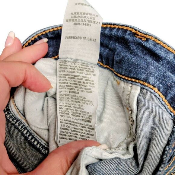 Hollister Distressed Ripped Lo Rise Skinny Stretch Blue Jeans - Picture 10 of 12